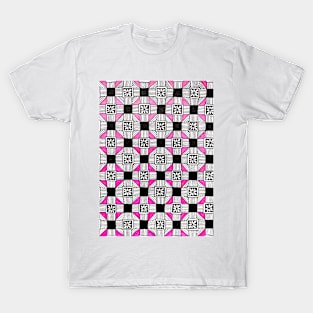 Pink and black pattern drawing art T-Shirt